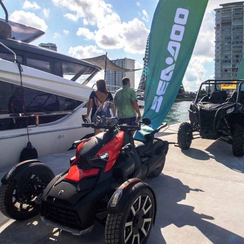 PWCs and excursion vehicles at the Cancun International Boat Show